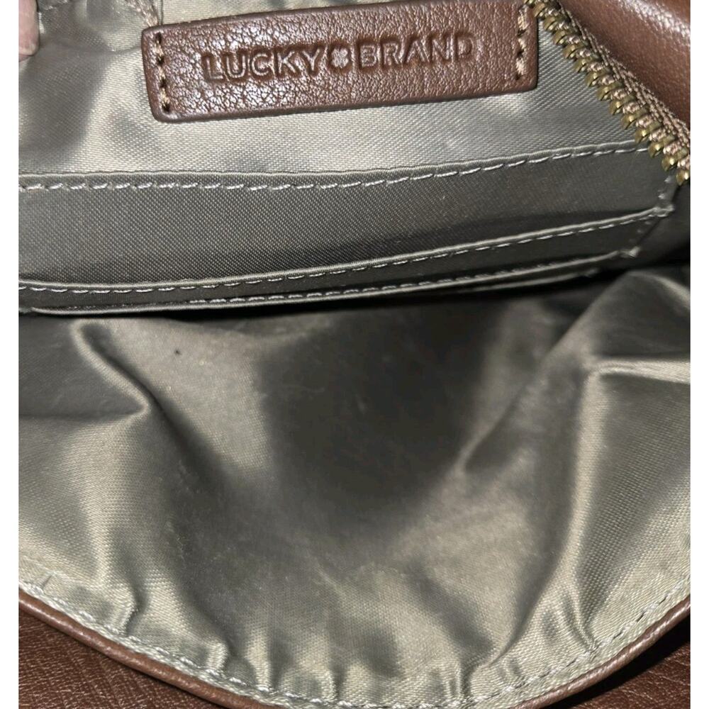 Lucky Brand Genuine Leather Purse Shoulder Bag Crossbody Wristlet - Picture 8 of 12